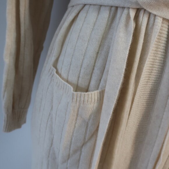 NWT Womens Crush Beige Ribbed Pure Cashmere Long Duster Cardigan Sweater 2 US/M - Picture 12 of 16